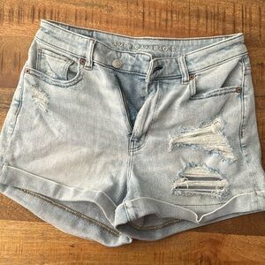 Light blue denim jean shorts, size 4